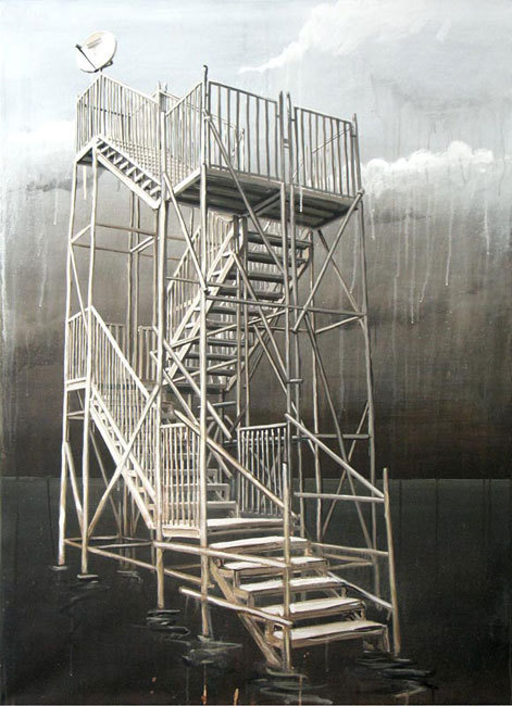 On View: Michael Grudziecki's "Sea Forts" at SC Gallery | Hi Fructose Magazine #ocean #water #rain #sea #stairs