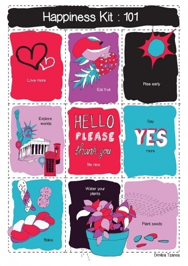 All sizes | Happiness Kit 101 | Flickr - Photo Sharing! #101 #dimitra #design #graphic #happiness #illustration #lesson #tzanos #life