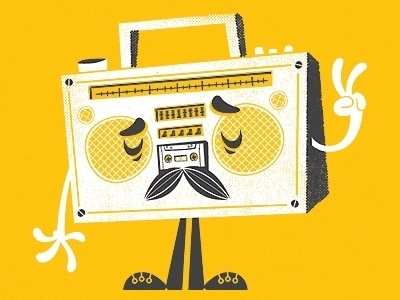 Dribbble - The Sounds of Peace by Chris Sandlin #illustration #boombox #shirt