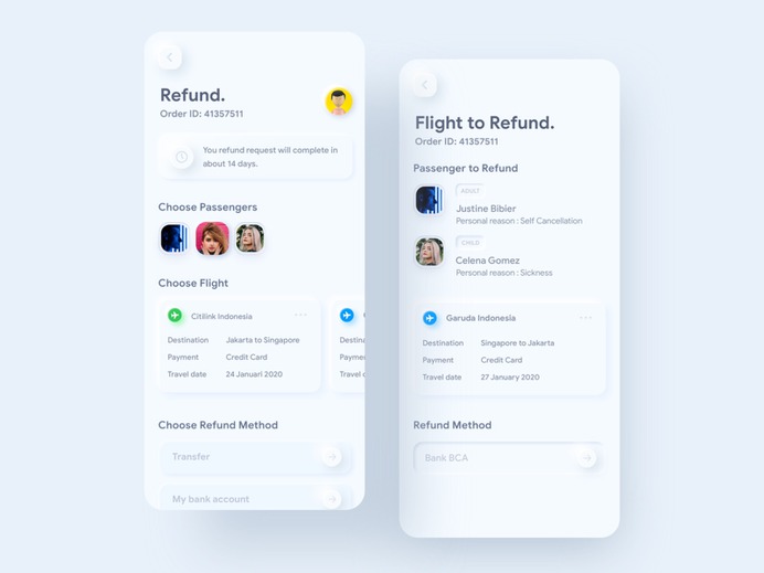 SKEUOMORPH REFUND FLIGHT ⠿ TIKET.COM BY RIAN®