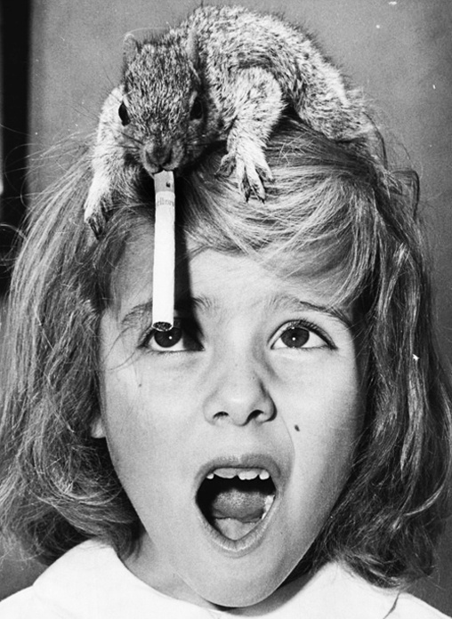 DWIM 3612 #girl #photo #cigarette #head #hair #squirell #confusion
