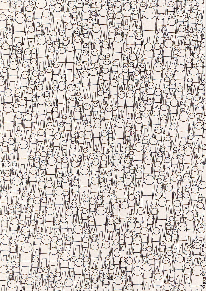 blank stares #white #herd #crowd #black #and #drawing
