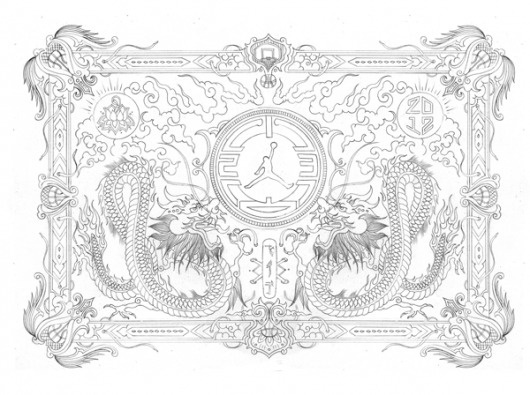 Ginger Monkey :: Tom Lane :: Illustration :: Design :: Typography :: Year of the Dragon #jordan #dragon #sketch
