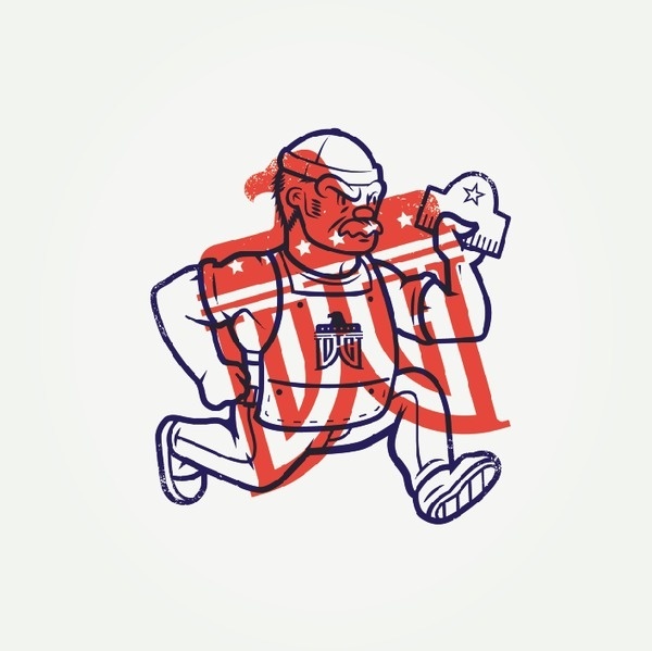 Detroit Wood Type Co. Mascot #illustration #logo #letterpress #eagle #cartoon #stamp #detroit #mascot