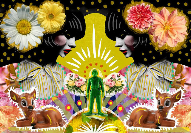 La InvenciÃ³n | Peperina Magenta #creative #arte #amor #woman #color #pinup #digital #ilustraciã³n #vintage #ilustration #art #collage #colour #love #work