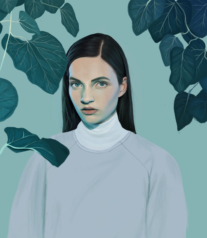 KEMI MAI | artnau #woman #girl #illustration #portrait #painting #ivy #beauty