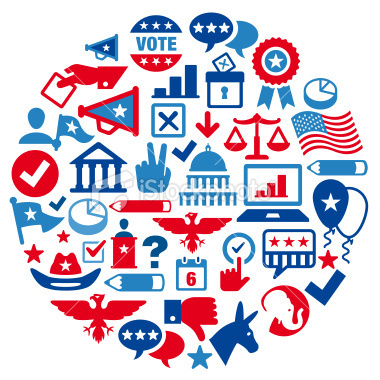 Election Concept Color Royalty Free Stock Vector Art Illustration #political #icons