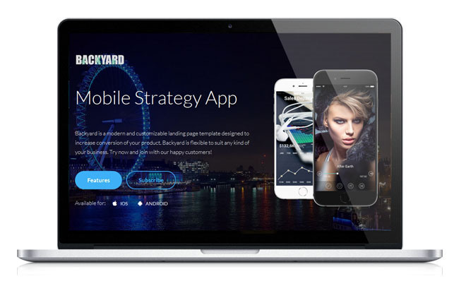 Backyard : Free Responsive Landing Page Template