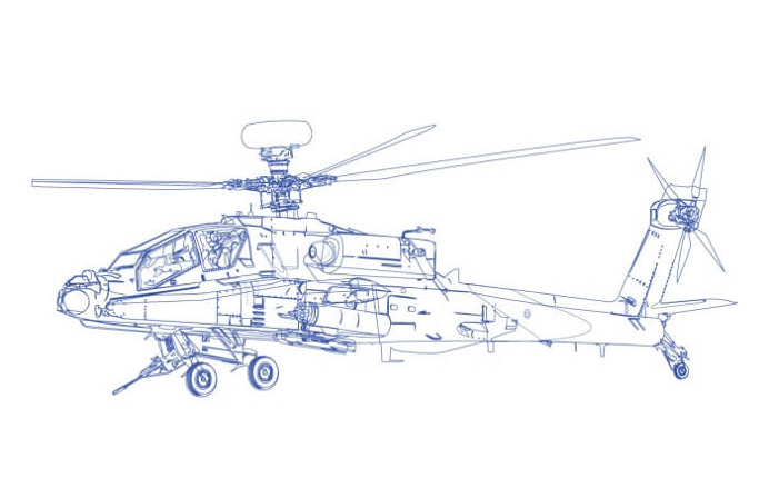 Vector line work - Helicopter Illustration by Zach Johnson