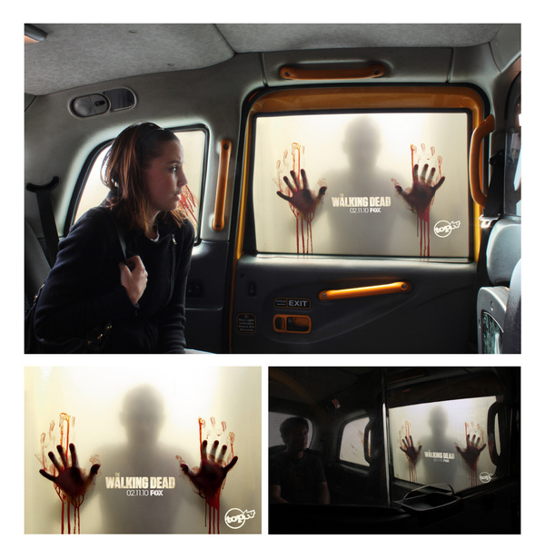 The Walking Dead Campaign on the Behance Network #blood #red #campaign #advertising #taxi #walking #dead #zombies