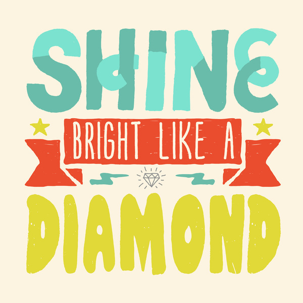 Like a Diamond Art Print #drawn #rihanna #hand #typography
