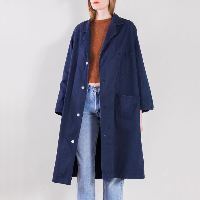 Vintage 60s navy 100% cotton chore jacket