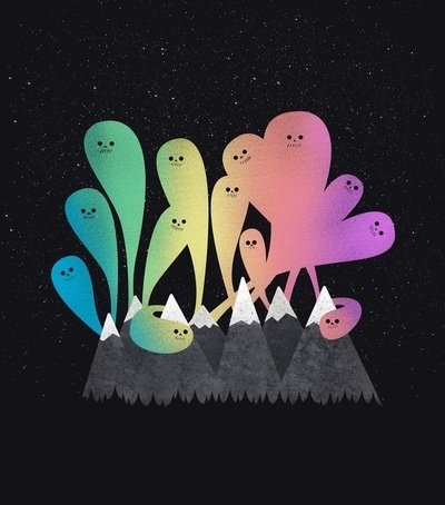 Northern Frights Art Print by Zach Terrell | Society6 #zach #terrell #northern #lights #illustration