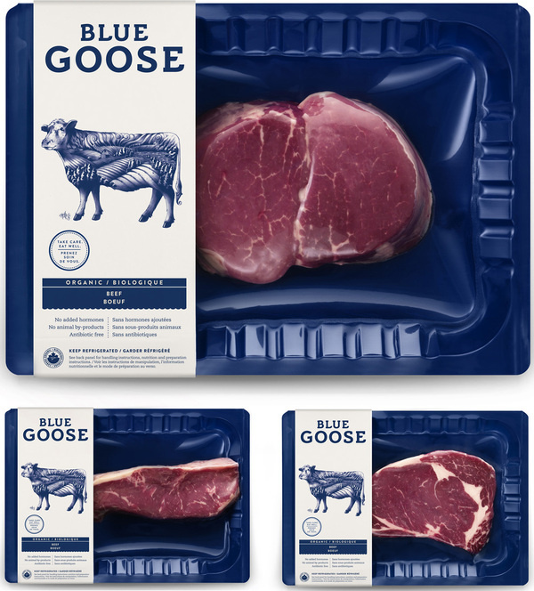 New Logo, Identity, and Packaging for Blue Goose Pure Foods by Sid Lee #logotype #packaging #illustration #blue #typography