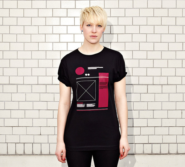 NATRI - WIREFRAME- women - black t-shirt #modern #print #design #shirt #minimal #fashion #layout #typography