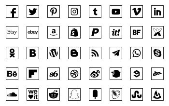 Social icons black colour transparent background abstract circle style