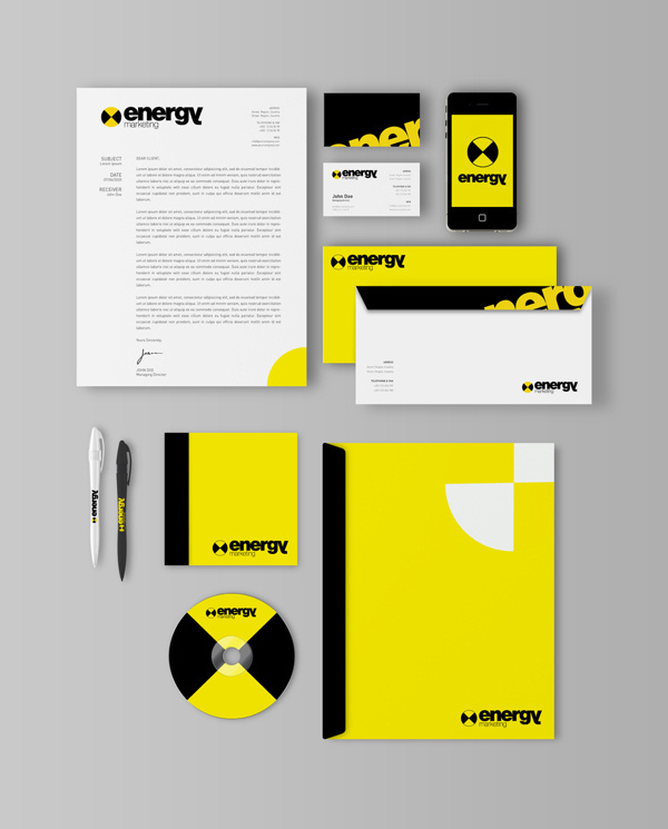 Energy Marketing Branding #identity #branding #stationery