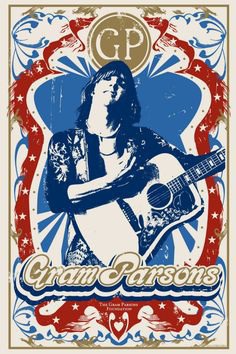Chris Kro design - Gram Parsons Foundation poster – SXSW 2012 – Original Photo by Robert Altman