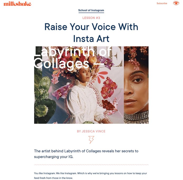 Milkshake - Mindsparkle Mag Milkshake is a mobile Insta website maker designed by Sophie Dunn. #logo #packaging #identity #branding #design #color #photography #graphic #design #gallery #blog #project #mindsparkle #mag #beautiful #portfolio #designer