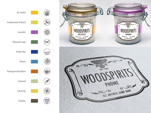 Woodspirits Soaps logo & packaging on Behance #vintage