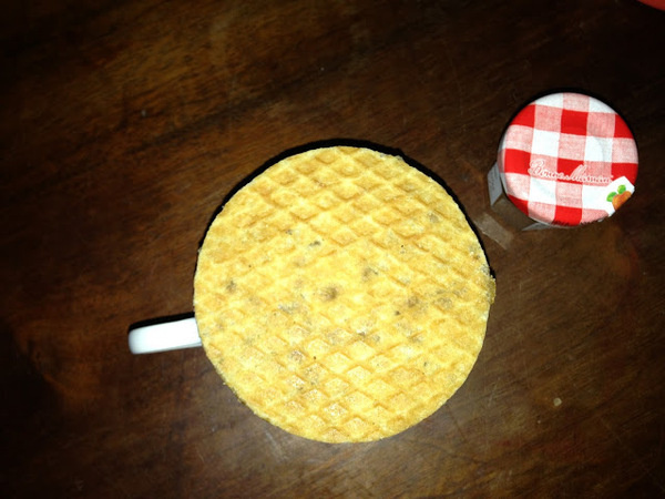 not sure what to call this thing #jam #french #troopwafel #dutch #good #so