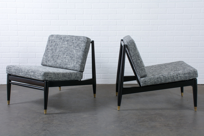 Pair of Vintage Mid-Century Slipper Chairs