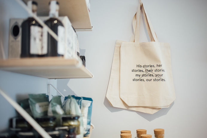 Connect the dots. Stories, Leeds, England. #tote #cafe #branding