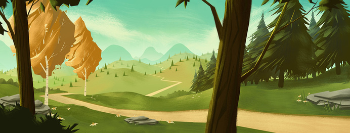 Hill Valley Illustration |Â Print Available #illustration #landscape