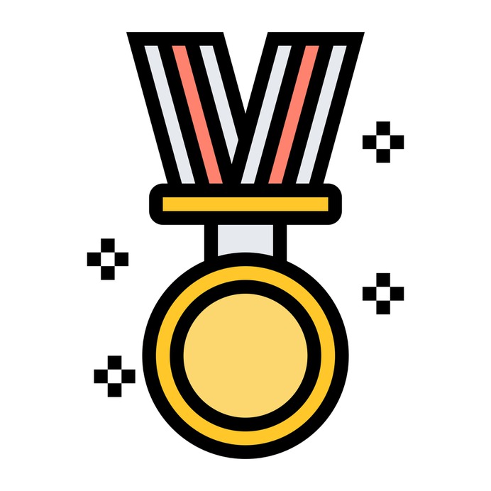 See more icon inspiration related to medal, award, champion, sports and competition, insignia, emblem, badge, quality, best and winner on Flaticon.