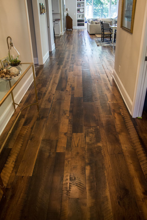 Old World Timber has done the quality flooring work in Lexington, Kentucky named as Heartland Barnwood #SkipPlanedFlooring. #Flooring #Recla