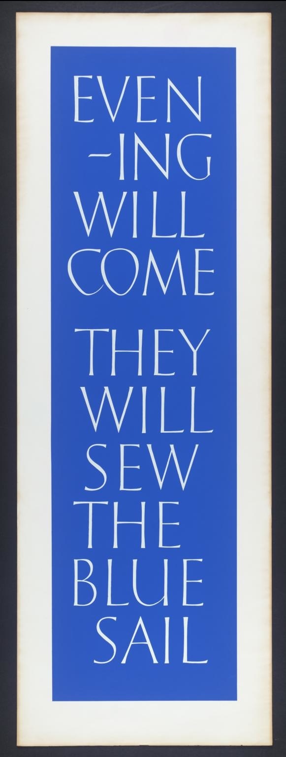 Ian Hamilton Finlay, 'Evening / Sail' 1991