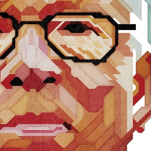 GQ Magazine - Mind Games portraits on the Behance Network #williams #geometric #illustration #portrait #charles