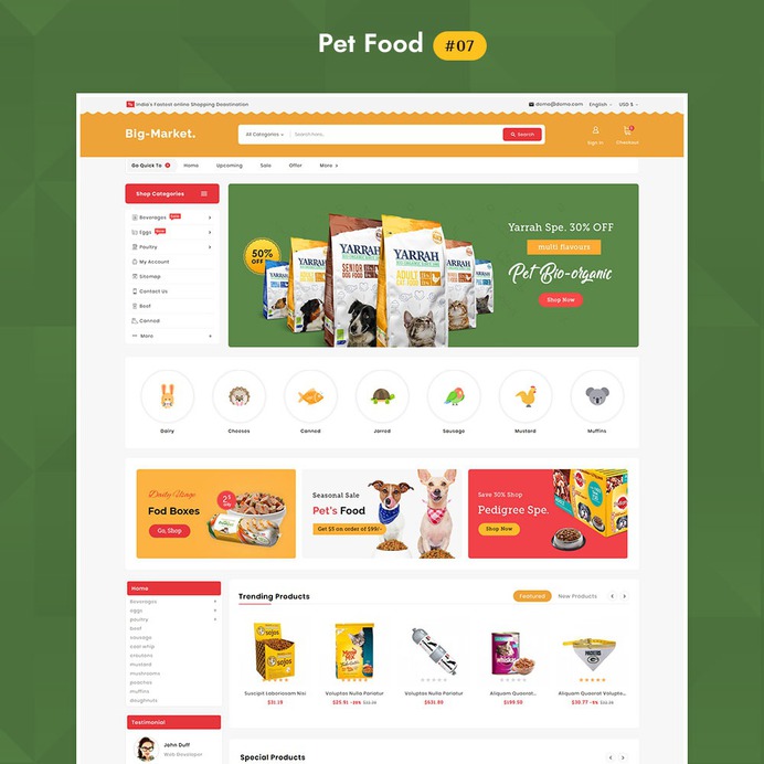 #Pet #Food #BigMarket #Multipurpose #Mega Store - #Prestashop #Responsive #Theme | #TemplateTrip #eCommerce #Website #Design #Template