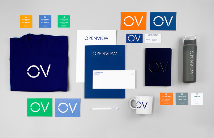 Openview branding corporate design blue Pentagram UK England London Mindsparkle Mag stationery blue marine typography designer business card
