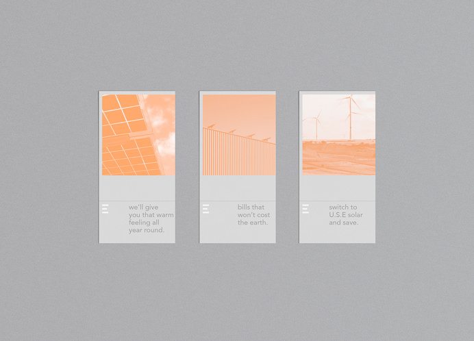 United Solar Energy branding grey orange logo logotype use print stationery mindsparkle mag
