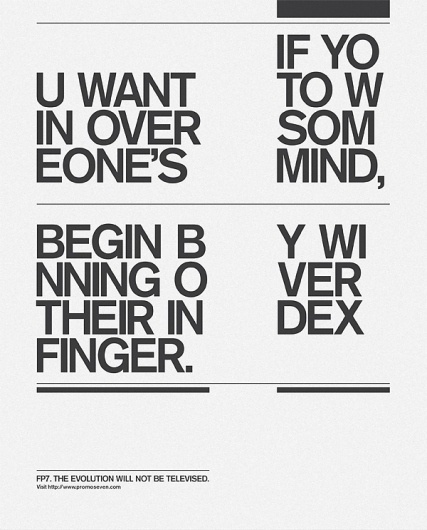 FP7. Self Promotional Posters » Design You Trust #type #font #poster