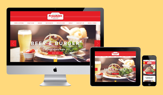 Frankies Sports Bar & Diner at Chelsea FC Website design