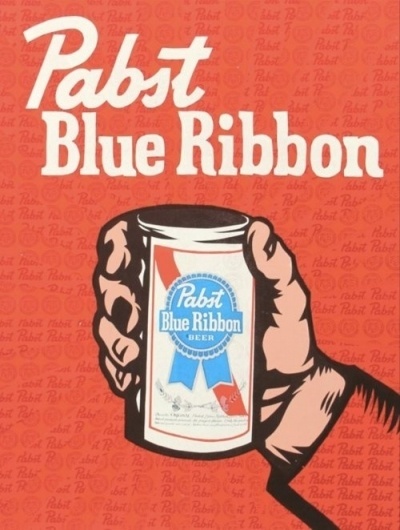 Local Kaffee #beer #advertising #vintage #poster #ribbon #blue #pabst