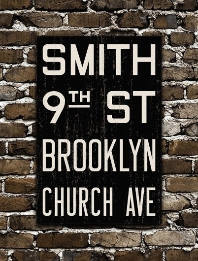 BROOKLYN New York City Distressed Subway Sign by FlyingJunction #signage #typography