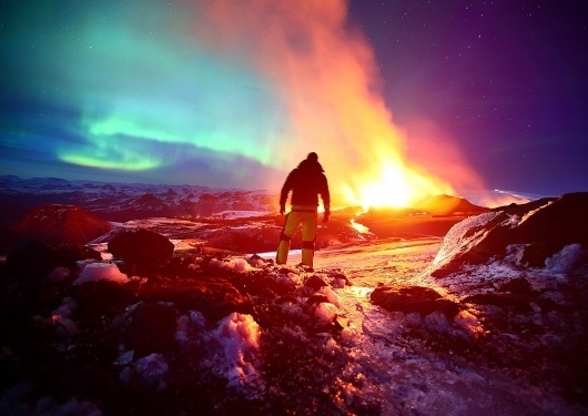 Northern Lights Paint Sky Over Arctic Volcano | Raw File | Wired.com #northern #hdr #volcano #ice #light