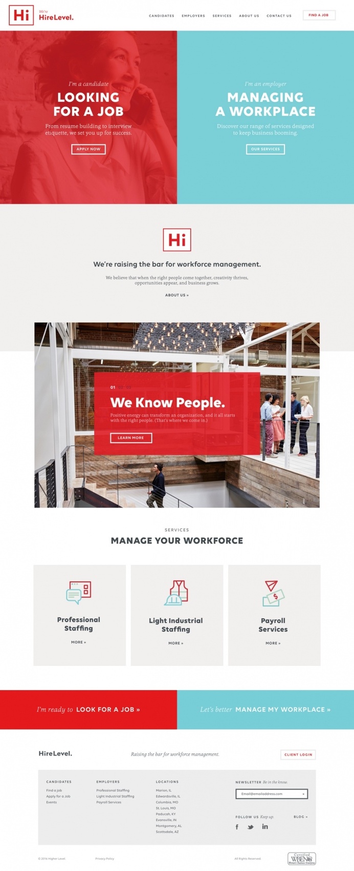 hire level recruiting job website webdesign beautiful minimal business award site of the day best beauty mindsparkle mag designblog curation