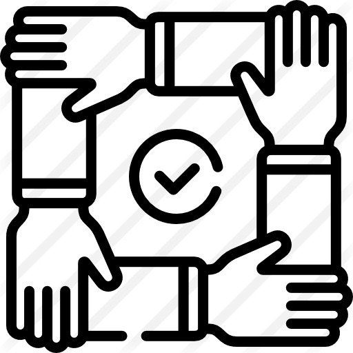 See more icon inspiration related to teamwork, shapes and symbols, hands and gestures, collaboration, unity, arms, checked, hands and check on Flaticon.