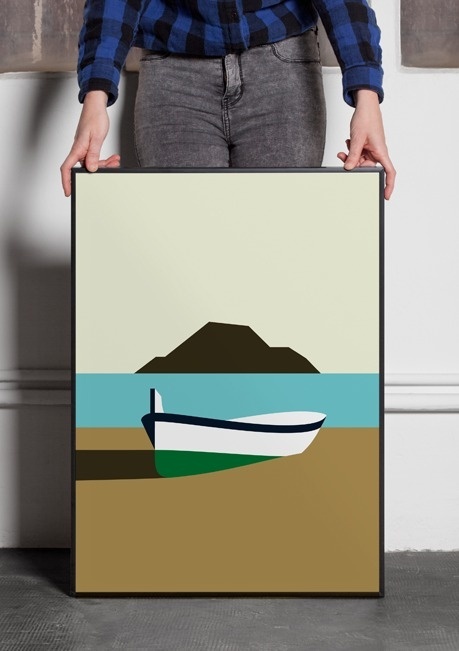 Hey Studio — Minimalissimo #ocean #row #island #illustration #minimal #boat