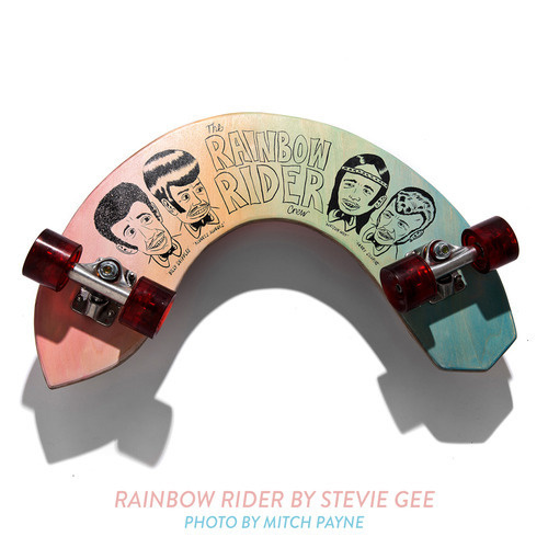 Stevie Gee skate deck #hair #illustration #rainbow