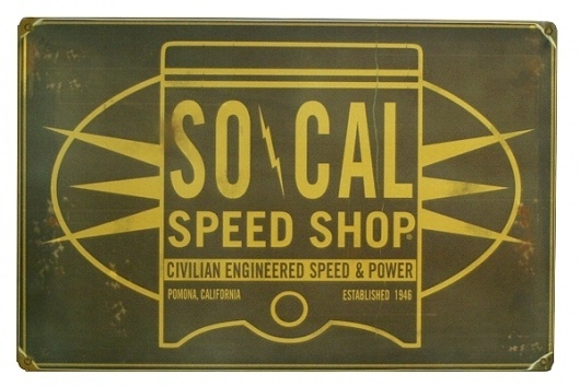 Tin Sign - SO-CAL Oil Can Piston – So-Cal Speed Shop & Vintage Car Parts – MonsterMarketplace.com #metal #typography