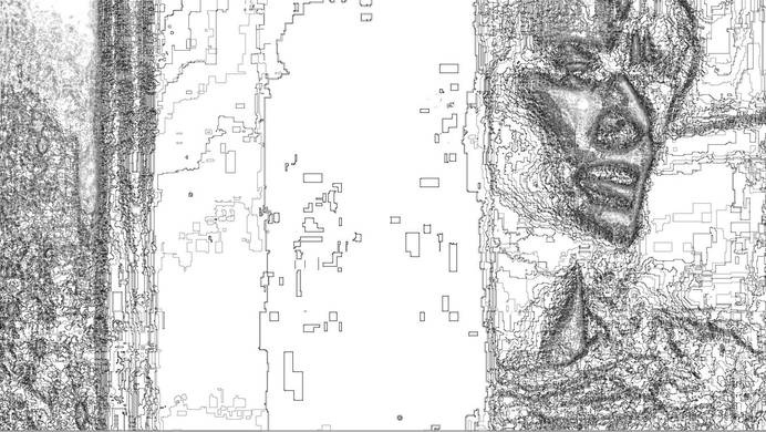 BIO MEKANIK [GOD DOES NOT DRAW STRAIGHT LINES] 02 #white #woman #black #johansson #digital #art #and #daniel