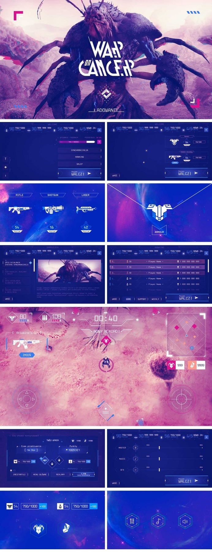 War On Cancer – Charity Mobile Game – UI Design