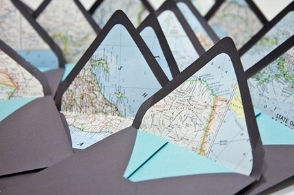diy-invite_holly-sean-6.jpg (430×286) #envelopes #lining #maps #stationery