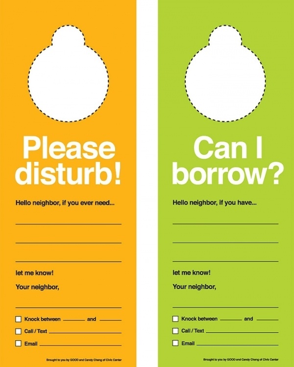 Neighbor Doorknob Hanger « Candy Chang #art