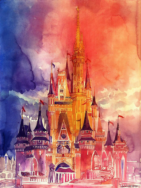 New Architectural Watercolors by Maja Wronska #illustration